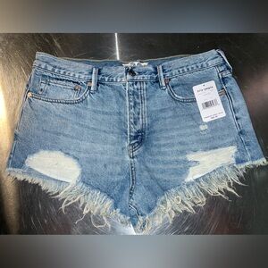 29 Free People Distressed Somerset Denim Shorts NWT